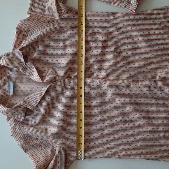 Levi Strauss and Co vintage 1970s brown flowers button down blouse small - Picture 9 of 9